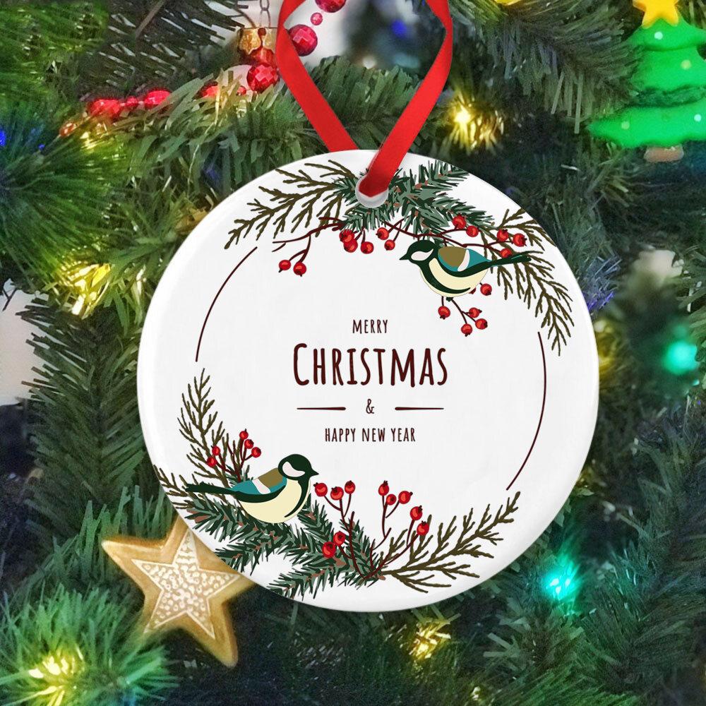 

Рождественский венок, печать, украшение, круглая, веселая рождественская елка, безделушка, вешалка для двери комнаты, украшение, подарки, подарок
