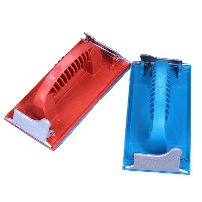 Red & Blue Sandpaper Holder: Compact, Convenient Tool for Household Sanding