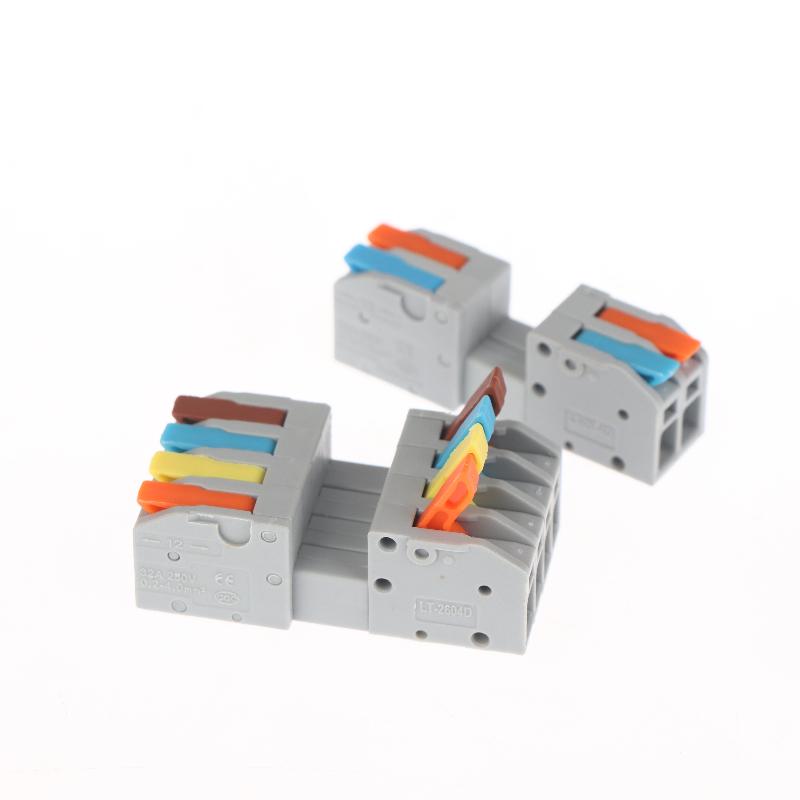 2/4 Pezzi Morsettiera a Innesto per Connettori a Capocorda Mini Connettori Rapidi per Fili Connettori Elettrici Universali Compatti