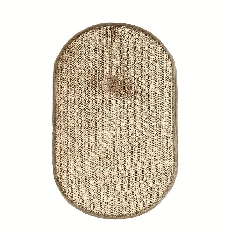 Large Sisal Cat Activity Station Scratching Post Pad Washable with Hanging Ball Toy Fun Play Self Adhesive Wall Mount Panel