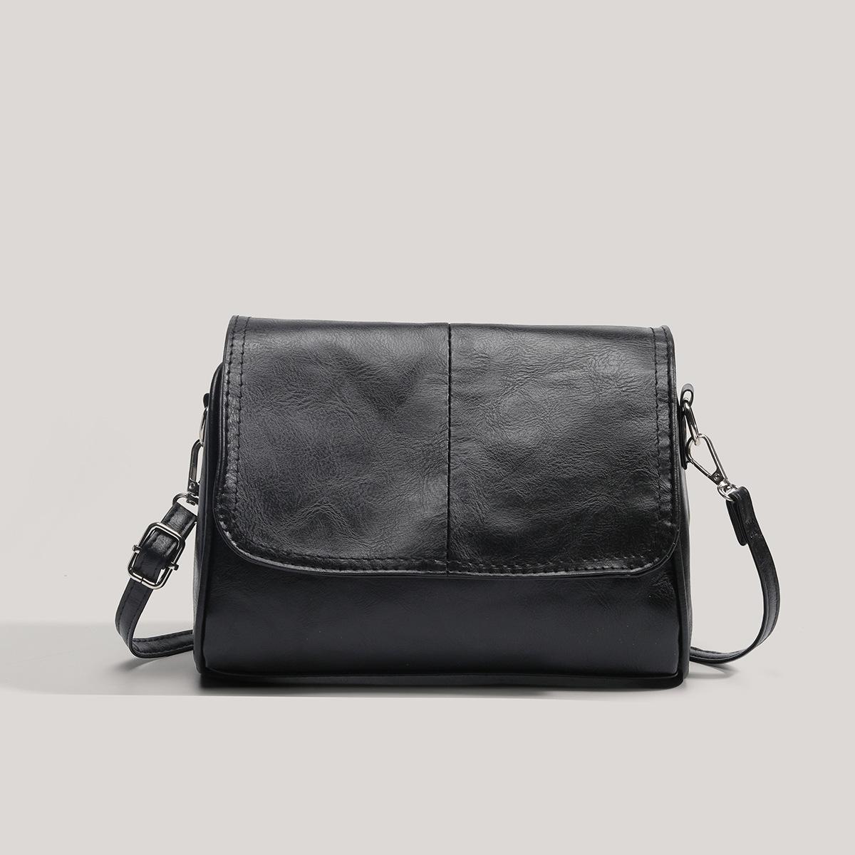 

Niche design 2025 new casual light luxury fashion simple mobile phone bag advanced texture messenger bag women чёрный