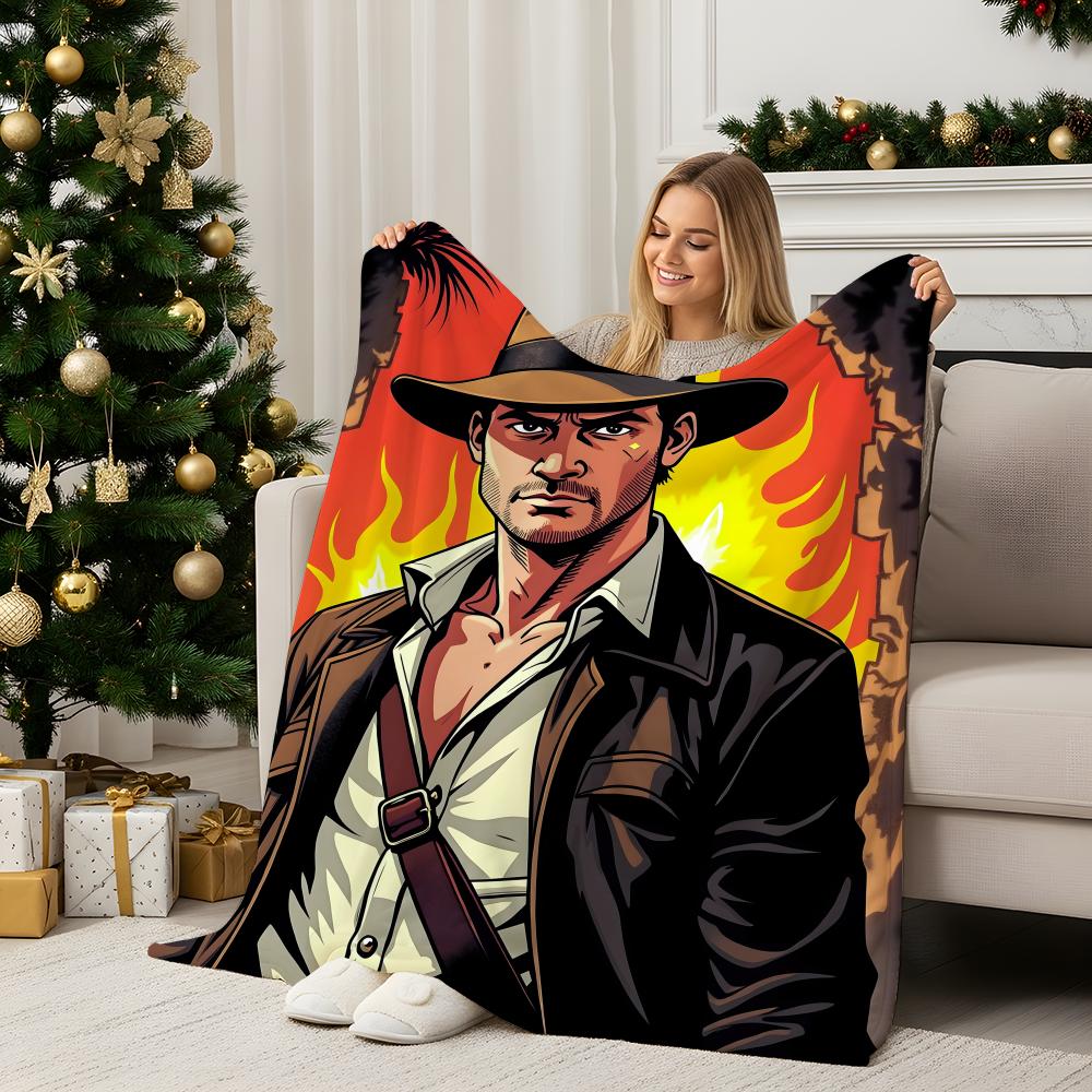 R-Raiders of the Lost Ark Throw Flannel Blanket Perfect for Sofa Office Bed Travel Sleep Read Relax Camping four season use 75X95CM