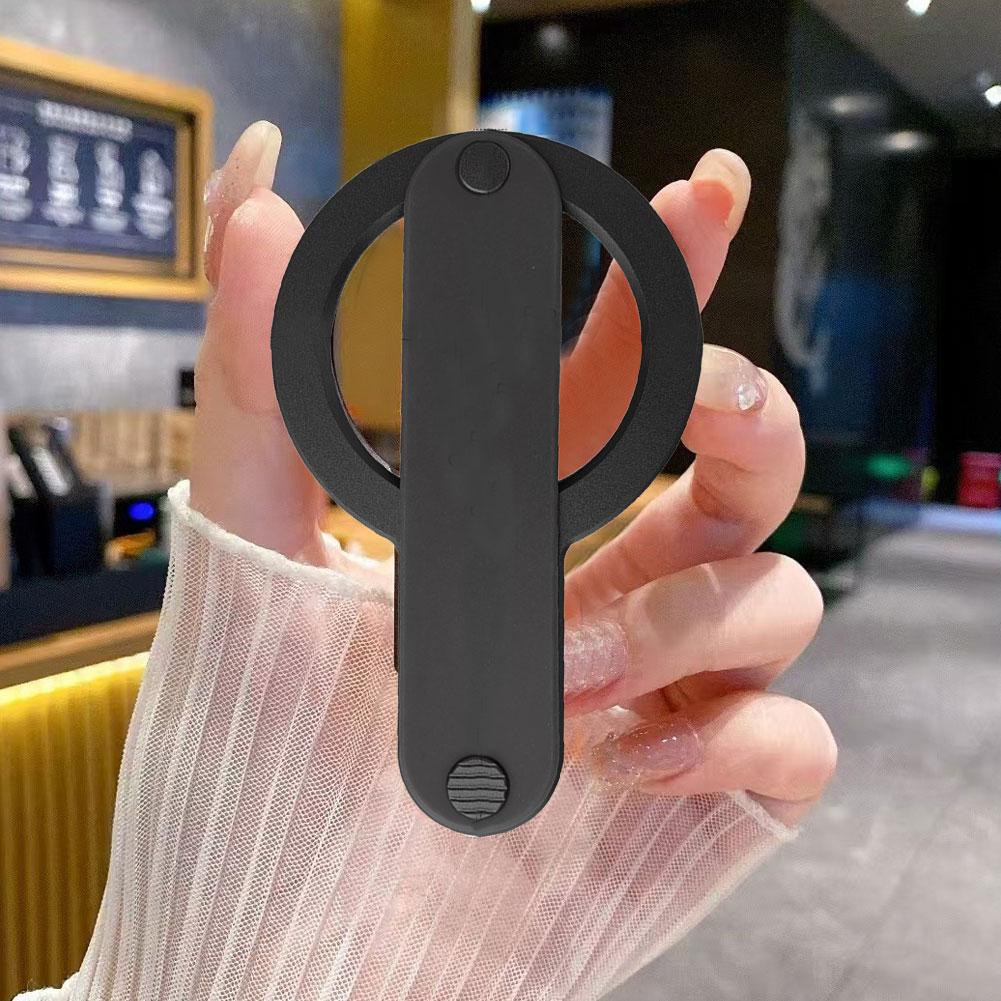 Magnetic Strap Phone Holder Desktop Ring Holder Aluminum Alloy TPU Mobile Phone Portable Anti Drop Finger Strap Holder