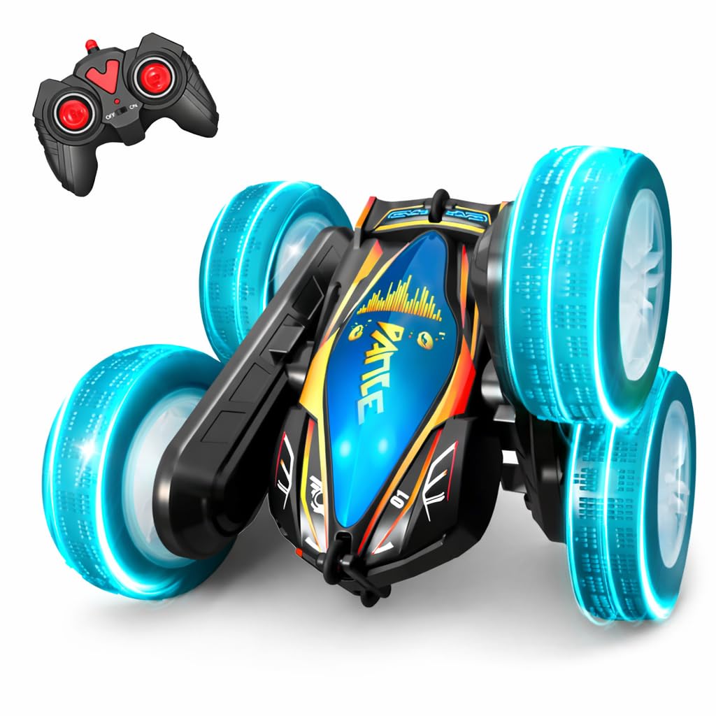 

[New for 2026] Ailivesun RC Car for Kids, 360-Degree Stunt Capability, Double-Sided Operation, 4WD Off-Road Control, LED Lights & Sound, 2.4GHz