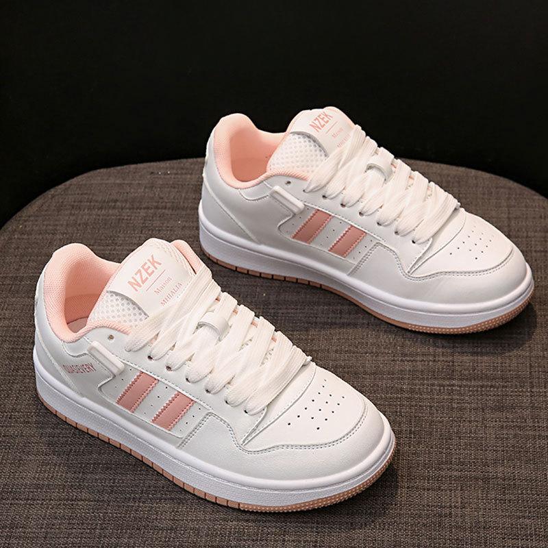 Yellow Fat Bread Shoes Autumn New All-Matching Genuine Leather Flat White Shoes Women's Board Shoes Casual Sneaker