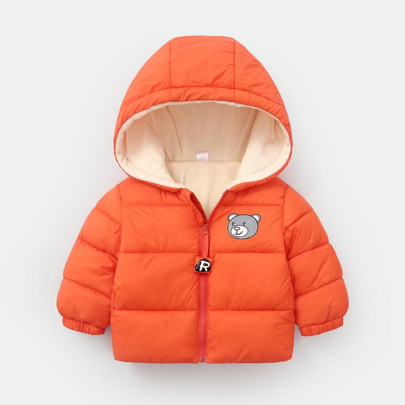 Winter Baby Boys Fleece Jacket Kids Cartoon Bear Zipper Coat Autumn Boy Warm Hooded Down Jackets Children Outerwear Clothing