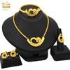 Dubai 24k Gold Plated Bridal Set Necklace Earrings Bracelet Ring India Nigeria Jewelry Four-piece Set 2026