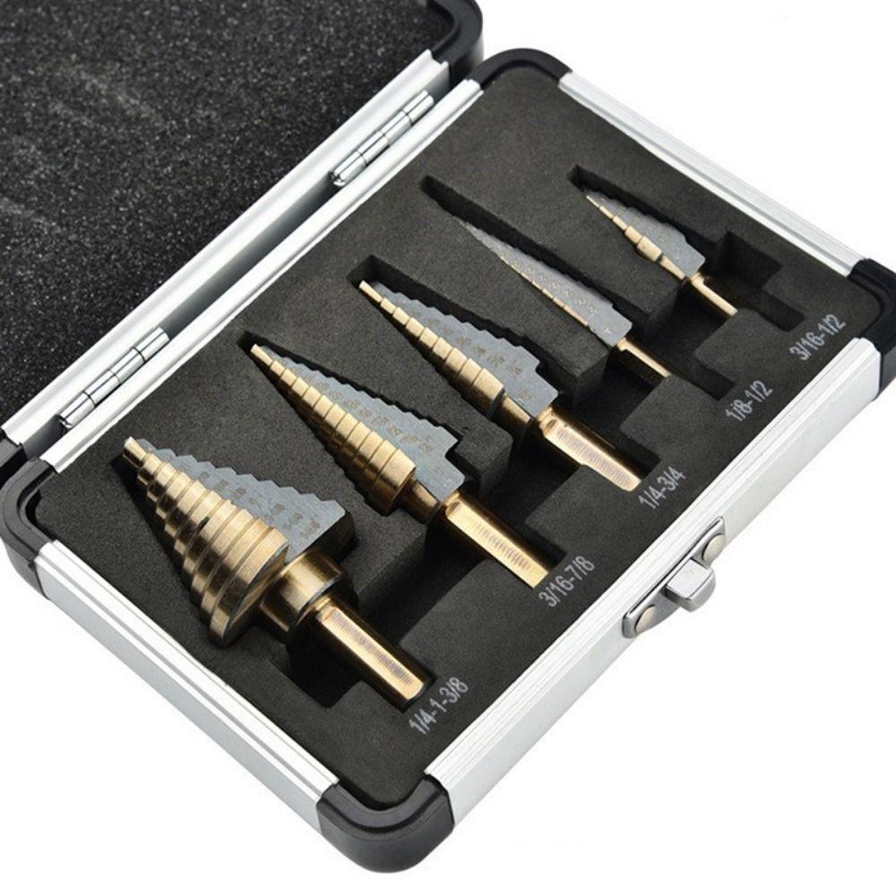 5Pcs 50 Sizes Multiple Hole Drill Cobalt Titanium Cone Drill Durable Step Drill Set  Hole Opening