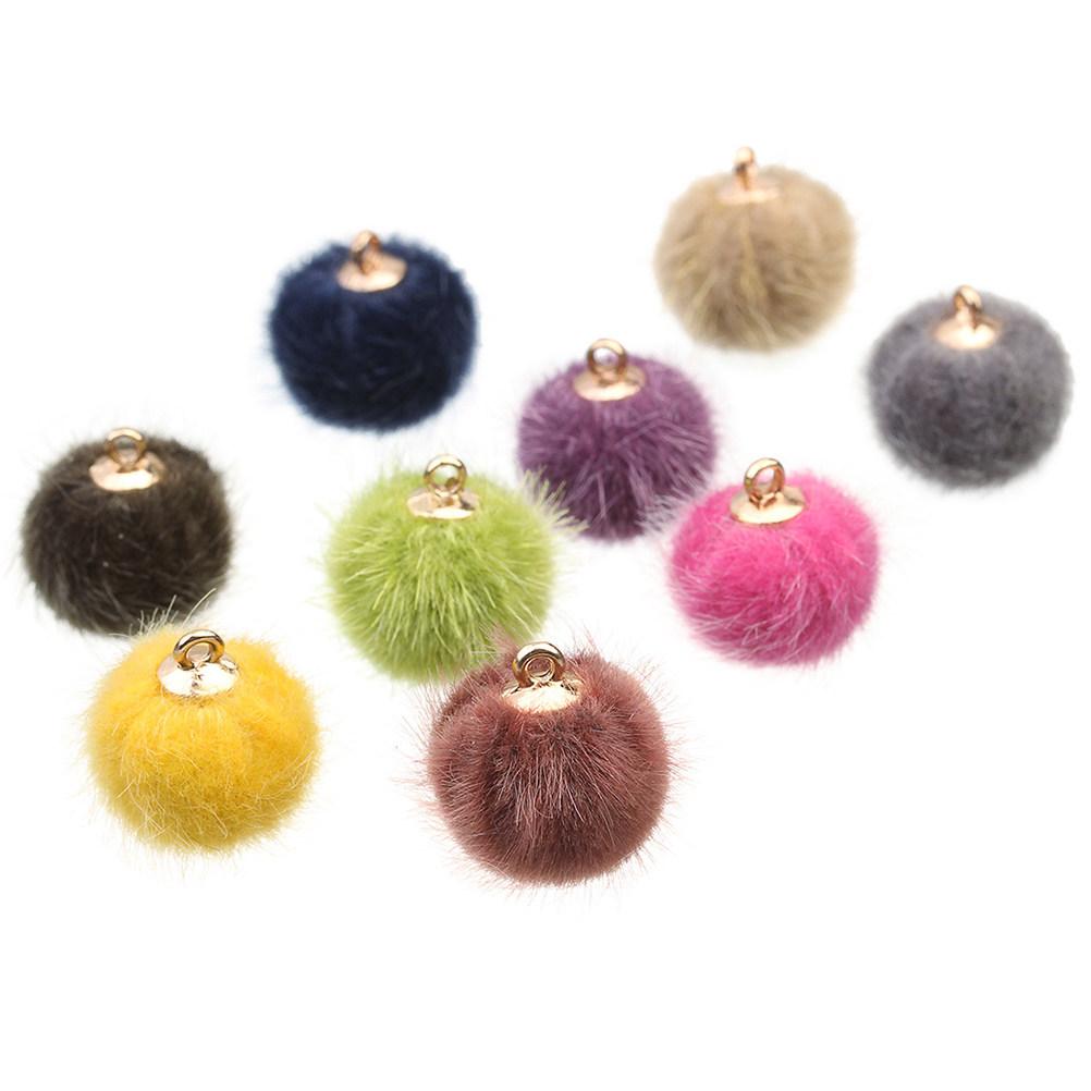 24Pcs Pompon Earrings Accessories DIY Hairball Pendant Set for Girls Lightweight Creative Hanging Keychain Jewelry Decoration