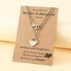 Silver Heart-shaped Letter Necklaces Mother's Day Parent-child Card Necklaces Stainless Steel Collarbone Chain Jewelry