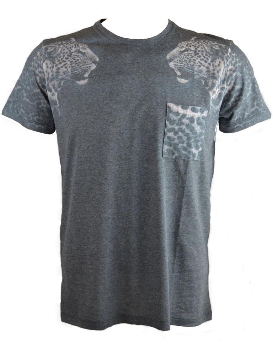 Sons of Heroes Damaged Goods Men s Double Leopard T-Shirt Gray (SHDGTS006) L