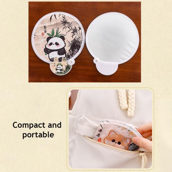 Cartoon Faltbarer Runder Fächer mit Fotografie-Reflektor Tragbar Leicht Taschenformat Outdoor Reise Camping Picknick Sommer Handfächer