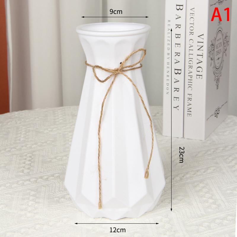 PP Vases Double Pack Imitation Ceramic Flower Pots Modern Lightweight Decorative Vessels for Home Table Wedding Ramadan