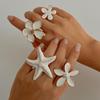 Exaggerated Metal Wind Flower Opening Ring, Dripping Oil Five-Petaled Flower Three-Dimensional Starfish Ring