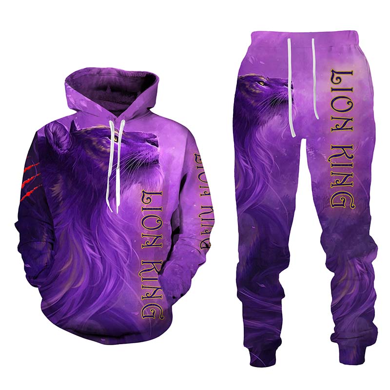 Moda 3D All Over Print King Lion Tute Felpa con cappuccio + Pantaloni Abito  sportivo donna uomo acquista in modo economico — spedizione gratuita,  recensioni reali con foto — Joom