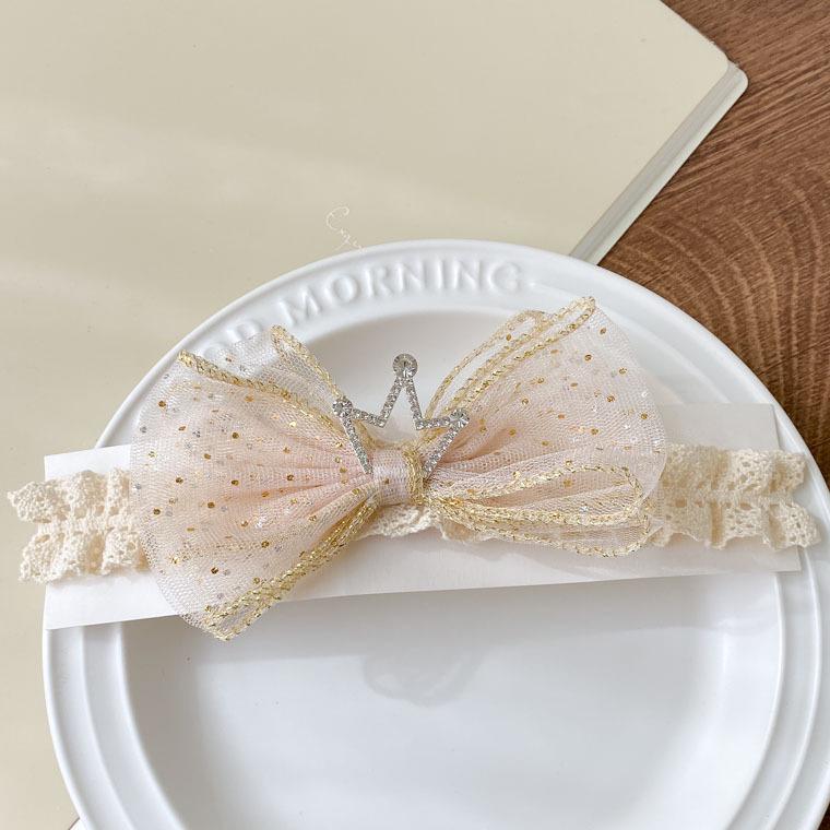 Korean Style Rhinestone Bow Baby Headband - Versatile, Non-Tightening Princess Hair Accessory