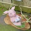 Durable Outdoor Decoration Hanging Resin Pig Figurine, Cute Piggy Lying in Hammock Reading Waterproof Ornament Book Ornament, Animal Sculpture