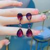 Moissanite Drop Earrings for Women Fashionable Colorful Gemstone Dangle Earrings Multi Color Series Jewelry