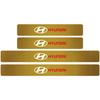 4PCS Car Door Plate Carbon Fiber Threshold Protector Sticker For Hyundai I10 I20 I30 Creta Tucson Solaris Elantra Santa Fe Kona XX45