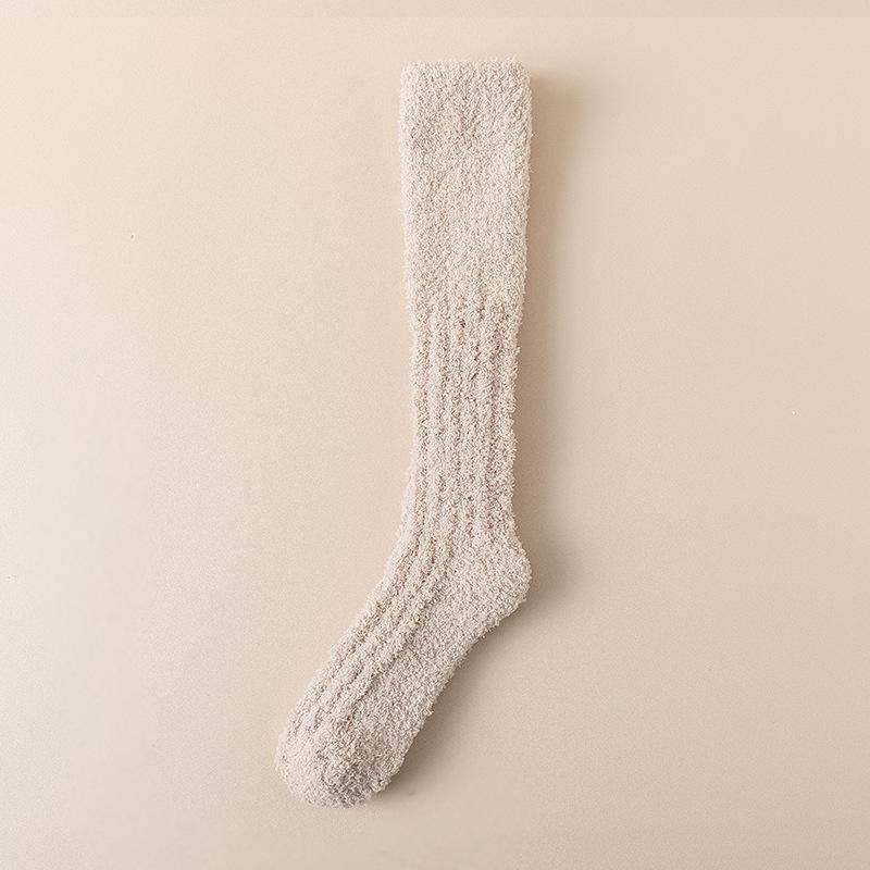Couple's Coral Fleece Winter Socks: Thick, Velvet-Lined, Cozy Home Sleep Socks for Calf Warmth