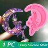 Silicone Angel Fairy Moon Resin Mold - Semi-Circular, Irregular Shape for Jewelry Making, Beaded & Handmade Crafts, Fairy Garden