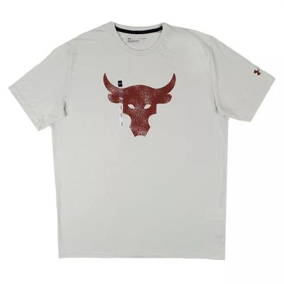 Project Rock Brahma Bull Zvířecí vzor Sportovní pohodlné tričko s krátkým rukávem Pánské tričko Slonová kost 1361733-114