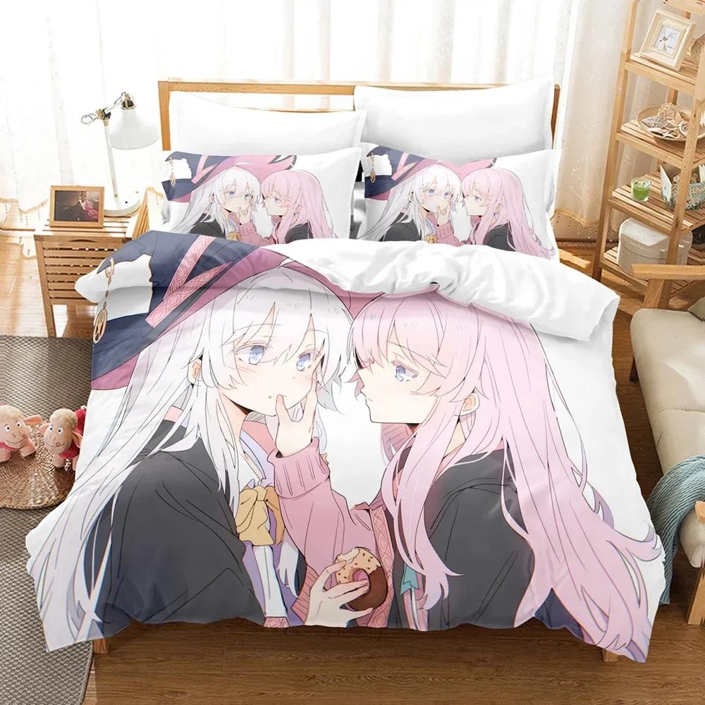 3D Printed Wandering Witch Anime The Journey Of Elaina Comfortable Duvet Quilt Cover Pillowcase Bedding Set Bedroom Decoration