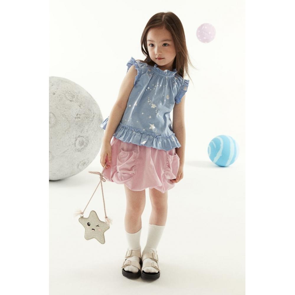 

Топ из хлопкового джерси с оборкой HM, голубые звезды