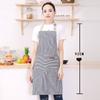 Black White Striped Kitchen Apron Adjustable Oil Repellent Work Apron With 2 Pockets For Men Women Baking Cooking Restaurant