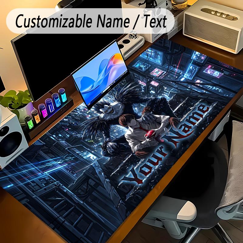 Large Mouse PadDeath Note Custom Name Text Personalized Desk Mat Non Slip Gaming Pad