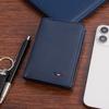 Portfel skórzany męski mały pionowy z flagą granatowy RFiD Beltimore D48