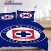 Cruz Azul Pattern Bedding Quilt Set Quilt Cover Pillowcase Home Decoration Birthday Gift (1 * duvet cover + 2 * pillowcase, without core)