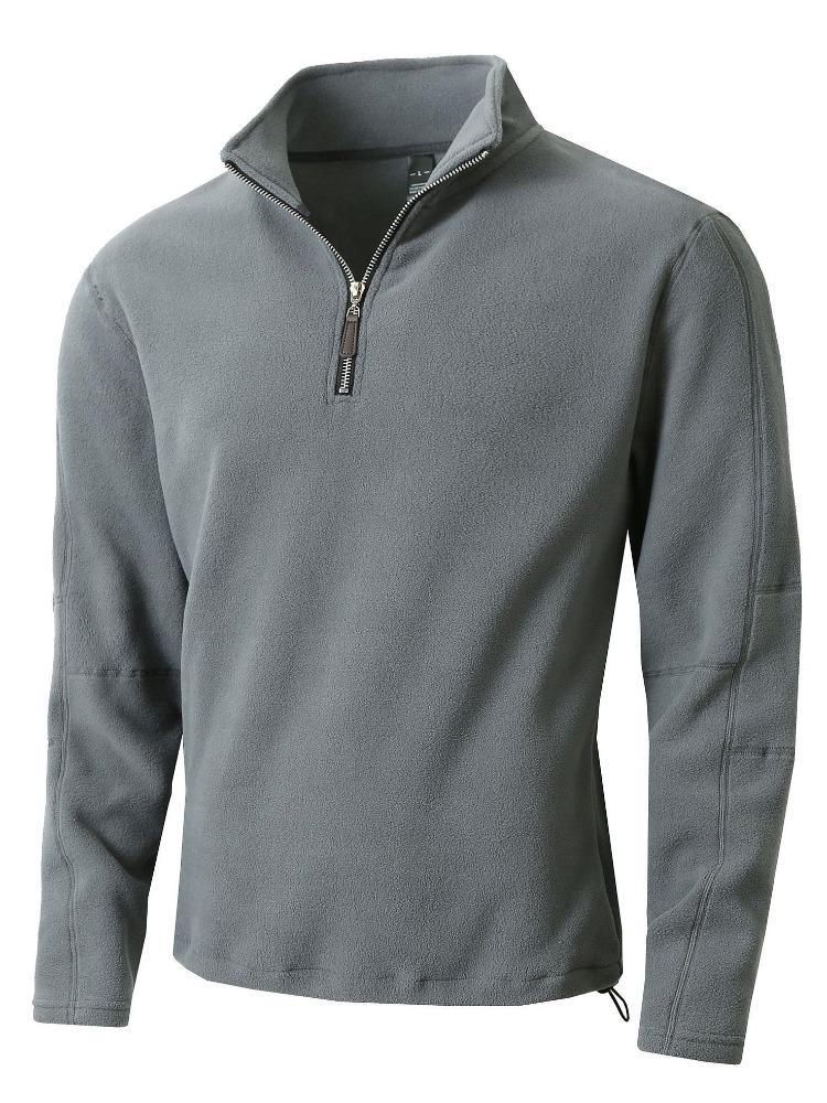 Trendy Shaker Standing Collar Semi-Zip Long Sleeve Sweatshirt Casual Solid Color Men Moisture Wicking Comfortable Fit Skin-friendly Breathable Tops