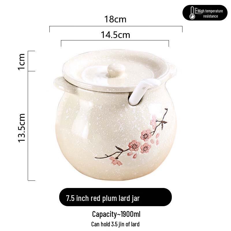 Hand-Painted Underglaze Ceramic Condiment Jar