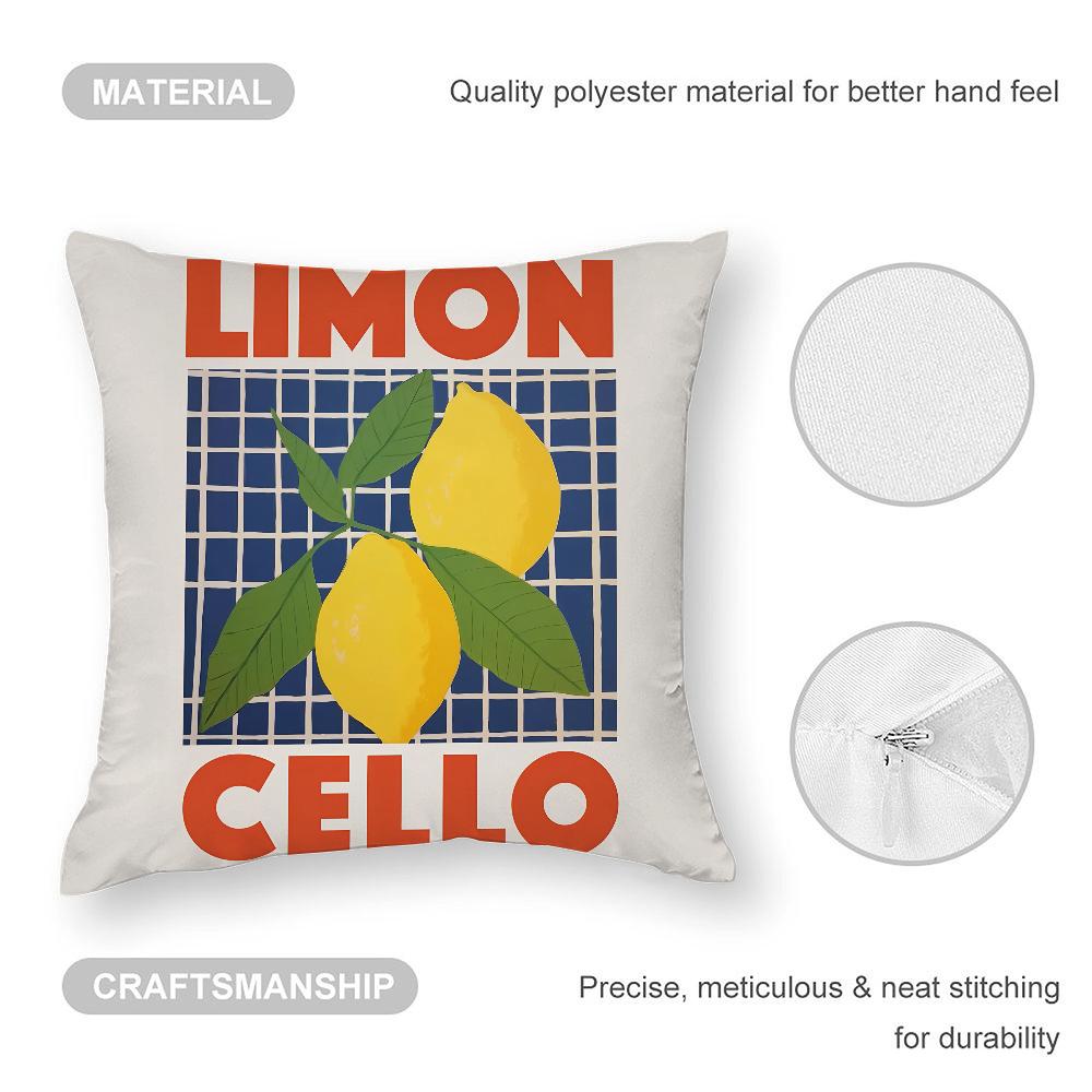 Limoncello Cocktail Pillow Case 3D Print Polyester Fiber 40*40 cm Home Sofa Throw Pillow Cover Decoration Festival Gift