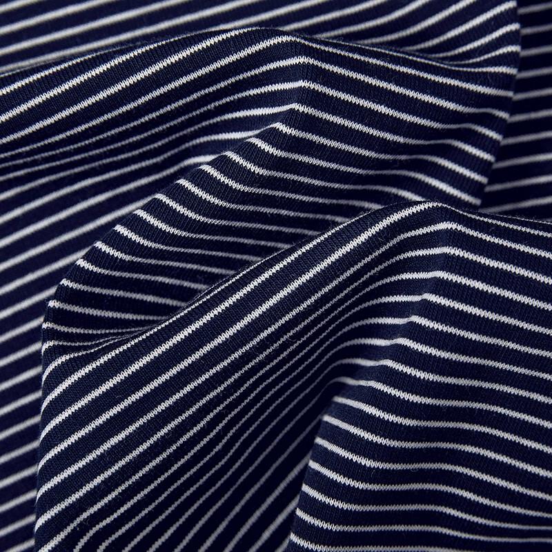 Women's Asymmetric Striped Long Sleeve T-Shirt with Pleated Waist