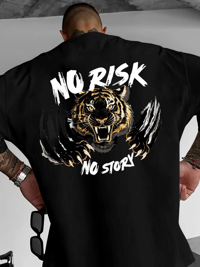 2026 Summer New Design Tiger Pattern Streetwear HighQuality Fashion Comfortable Mens Printed Roundneck TShirt