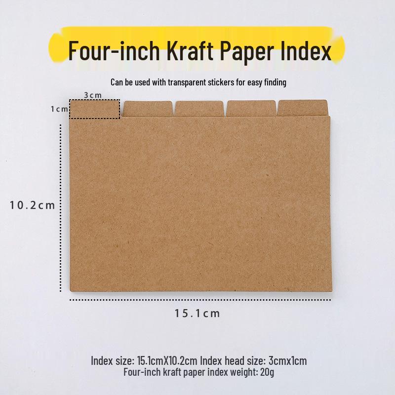 Retro Extra Large 4-Inch Desktop Index Cards with Horizontal Line Sticky Notes, 230g Thick Cardstock