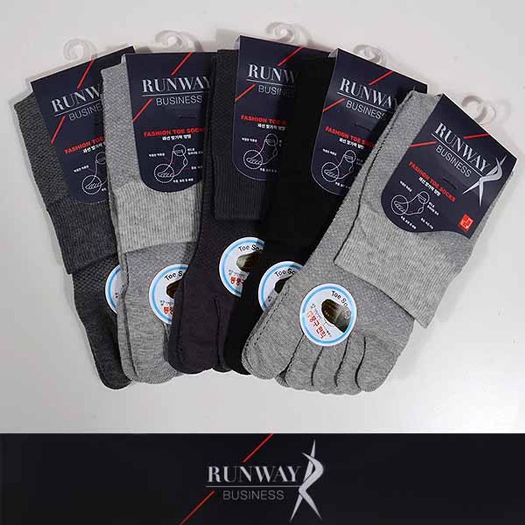 [Nana] Runway Gentleman Mesh Mid-Calf Toe Socks 5 pairs of mixed colors