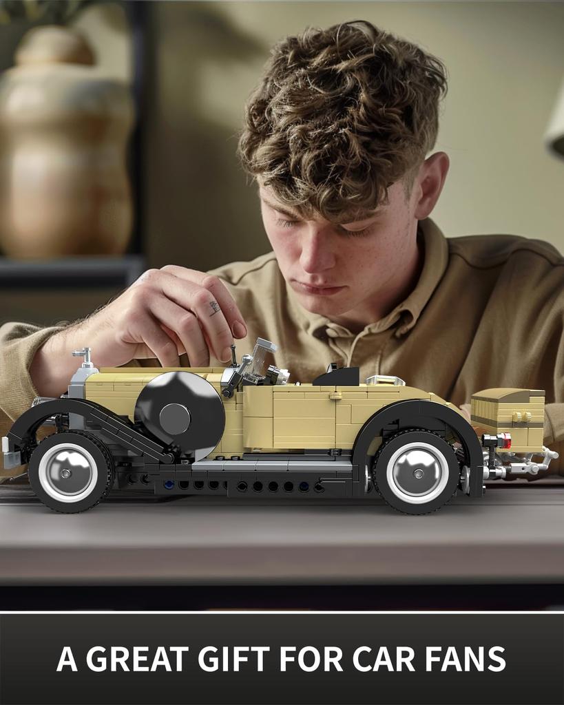 Mould King 10115 Classic Car Building Blocks MOC Retro Car Model Building Blocks a perfect gift for children and adult collectors ages 8 and up static