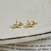 Elegant S925 Silver Knot Stud Earrings - Personalized, Hollow Design for Women