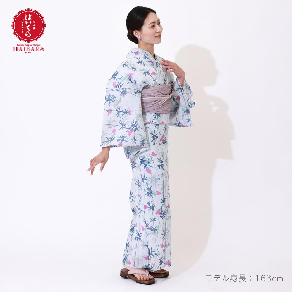 Kimono Yukata Cotton Kimono Cornflower [Kyoto Yuzen] Women's (Single Item) - Nihonbashi/Haibara - High-Quality - (Indigo White)