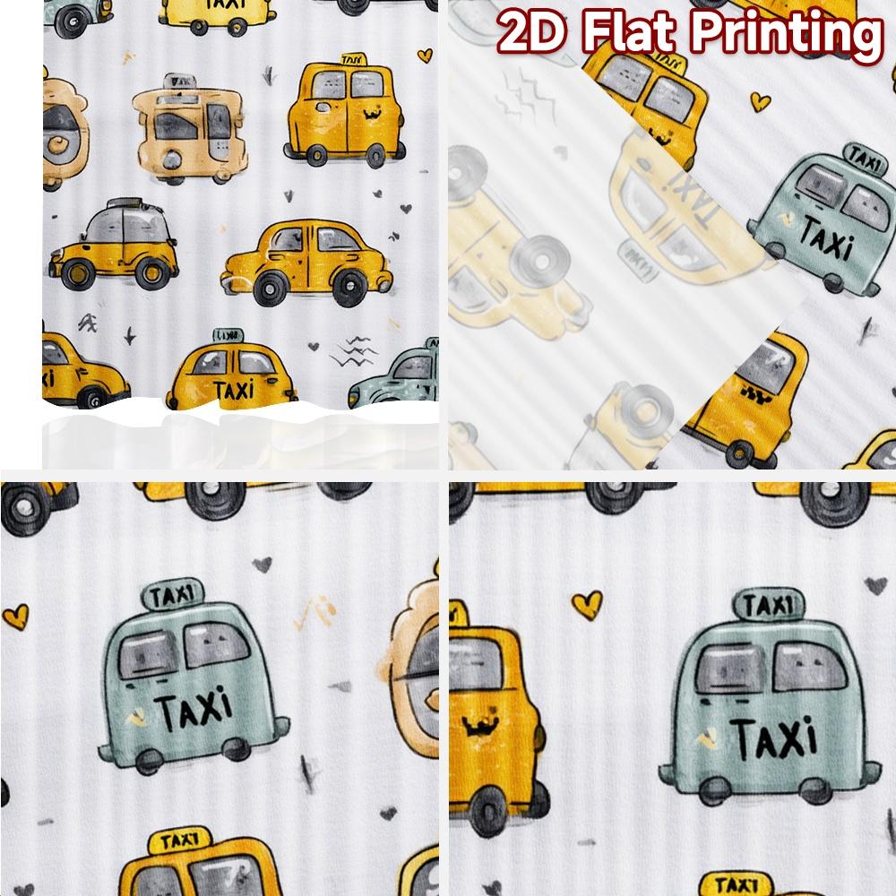 2pcs, 2D FLAT PRINTING Curtains (Without Rod) Happy Cars Holiday Printed Curtains Versatile Durable Polyester Curtains