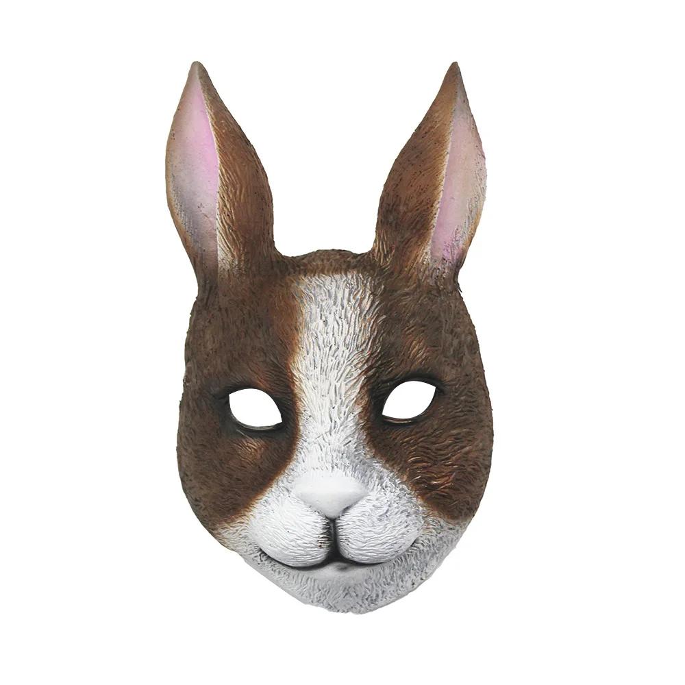 Maschera di Coniglio 3D Realistica Accessori Creativi Copricapo Schiuma PU Travestimento Adulto Locale Notturno Halloween Festa di Pasqua Decorazioni Carnevale Gadget