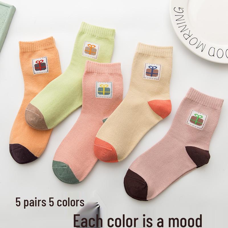 

Осенние хлопковые носки до середины икры для девочек - Весенне-осенняя коллекция для младенцев и детей XL/US Size 1-4/9+ Years