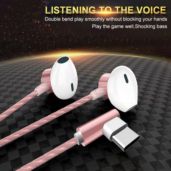 F13 Type-C/3.5mm Plug Ergonomic In-Ear Wired Earphones Bass Headset for Phone PC