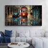 Ploaie City Street Pictură Imprime pe pânză Postere de peisaj Fotografii de artă de perete pentru sufragerie Navă cu tren Home Decor fără cadru