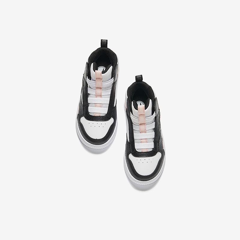 Anta Kids Comfortable Versatile Lightweight Shock Absorbing High Top Sneakers Kids Sneakers White Black Pink A22439908-3