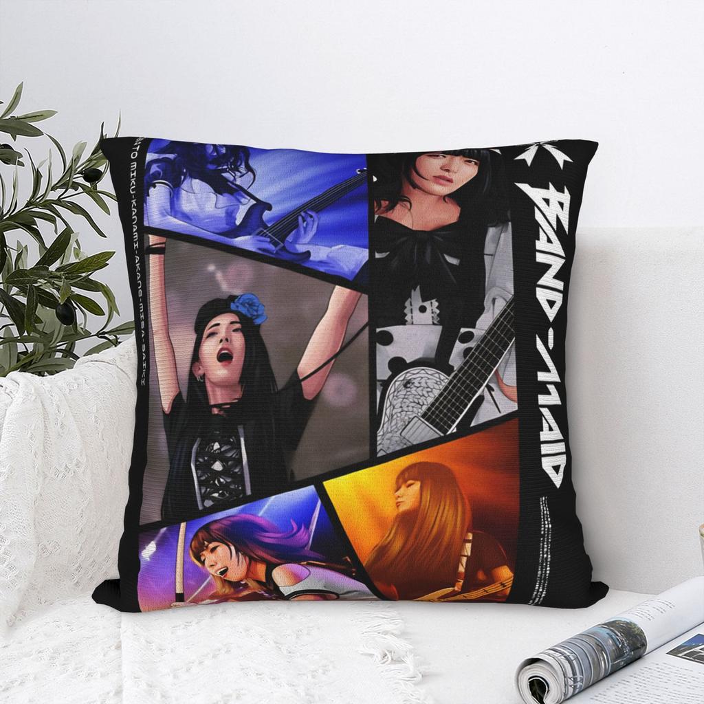 BAND MAID PANEL Square Pillow Case Cushion Covers Novelty Zipper Decorative Pillowcase for Bed 40x40cm