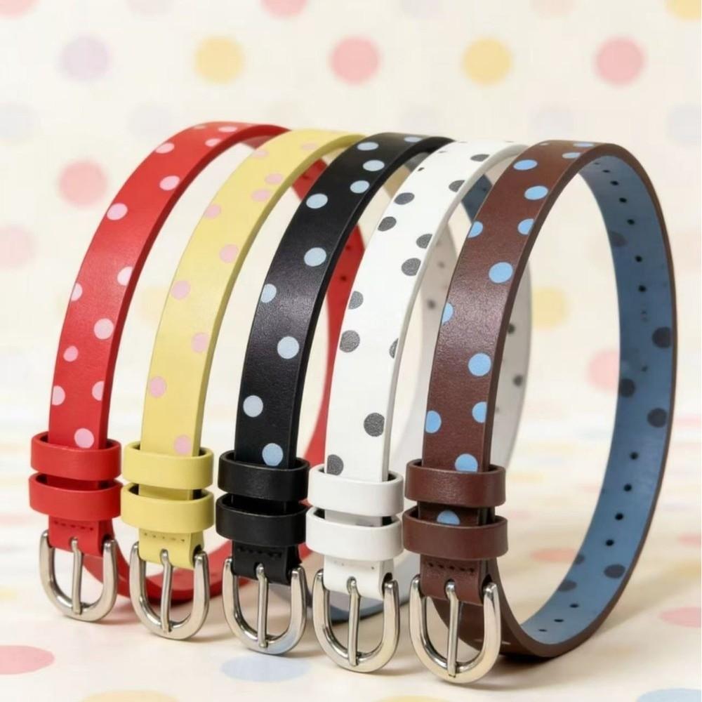Leather Material Polka Dot Belt Polka Dot Pattern Retro Polka Belt Designer Leather Belt For Women